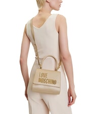 LOVE MOSCHINO BOLD LOVE Borsa a cartelletta con tracolla powder - Borse Donna - 5