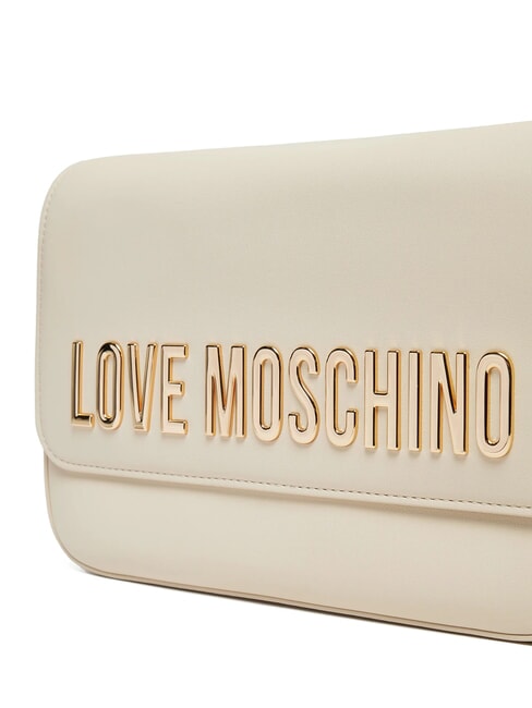 LAMINATED BOLD LOVE Borsa a spalla con flap avorio - Borse Donna