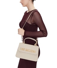 LOVE MOSCHINO BOLD LOVE Borsa a mano con tracolla avorio - Borse Donna - 5