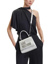 LOVE MOSCHINO BOLD LOVE Borsa a cartelletta con tracolla silver - Borse Donna - 5
