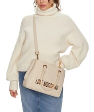 LOVE MOSCHINO BOLD LOVE Borsa a mano con tracolla avorio - Borse Donna - 5