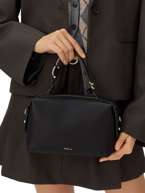 DOUBLE Borsa a bauletto in pelle con tracolla Nero - Borse Donna