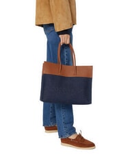 COCCINELLE MYRTHA DENIM Borsa a spalla blue den/cognac - Borse Donna - 5