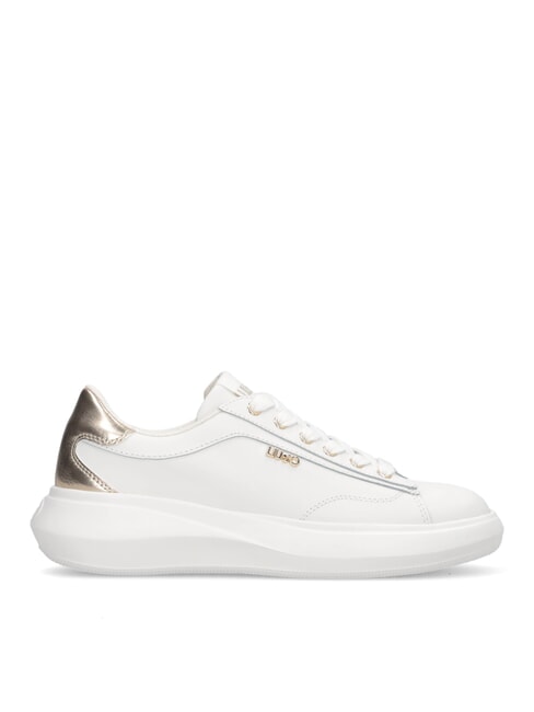 CASPER 01 Sneakers con inserto laminato white/light gold - Scarpe Donna