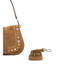 GIANNI CHIARINI HELENA ROUND Borsa in pelle scamosciata doppia funzione caramel - Borse Donna - 3