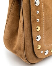 GIANNI CHIARINI HELENA ROUND Borsa in pelle scamosciata doppia funzione caramel - Borse Donna - 5