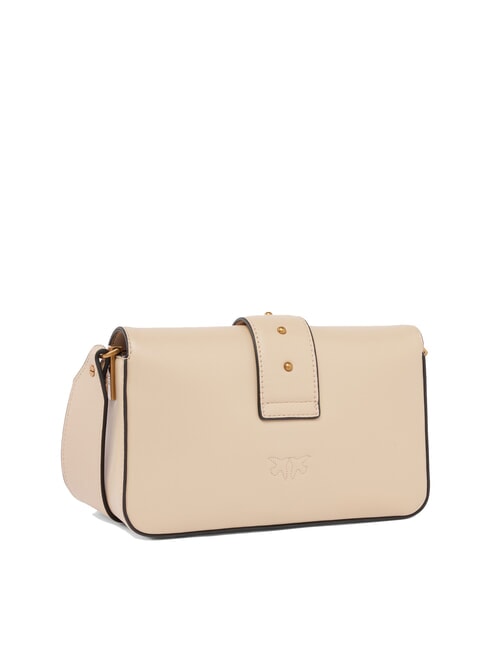 LOVE ONE SLOUCHY Borsa mini tracolla in pelle beige-grigio fumo-antique gold - Borse Donna