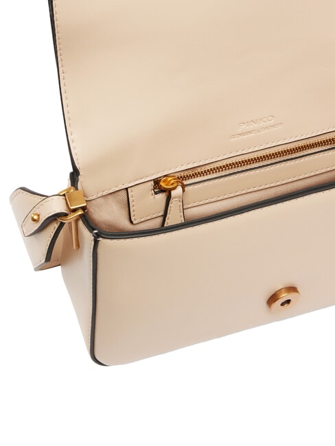 LOVE ONE SLOUCHY Borsa mini tracolla in pelle beige-grigio fumo-antique gold - Borse Donna