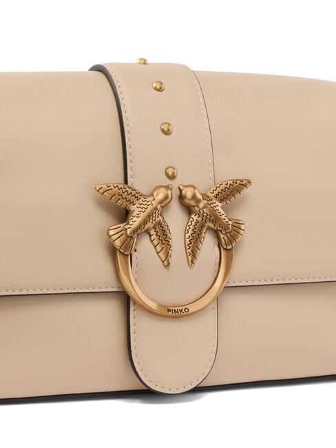 LOVE ONE CLASSIC SLOUCHY Borsa a spalla in pelle beige-grigio fumo-antique gold - Borse Donna