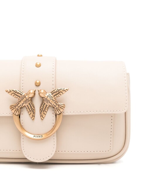 LOVE ONE POCKET Borsa in pelle beige-grigio fumo-antique gold - Borse Donna