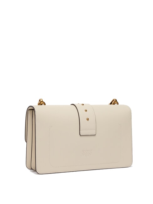 LOVE ONE CLASSIC Borsa in pelle a tracolla con flap bianco seta-antique gold - Borse Donna