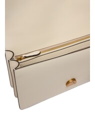 PINKO LOVE ONE CLASSIC Borsa in pelle a tracolla con flap bianco seta-antique gold - Borse Donna - 4