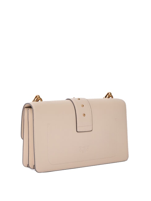 LOVE ONE CLASSIC Borsa in pelle a tracolla con flap beige-grigio fumo-antique gold - Borse Donna