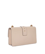 PINKO LOVE ONE CLASSIC Borsa in pelle a tracolla con flap beige-grigio fumo-antique gold - Borse Donna - 2