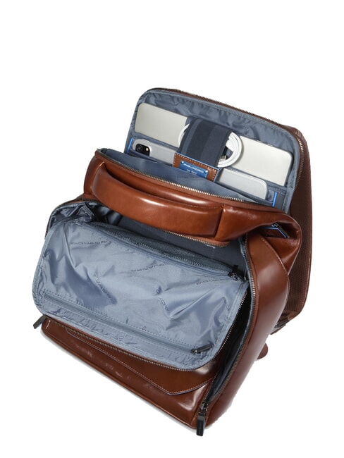 BLUE SQUARE Zaino in pelle, porta pc 14" MARRONE - Zaini da lavoro porta PC