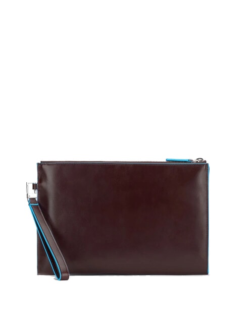 BLUE SQUARE Pochette piatta in pelle MOGANO - Borse Donna