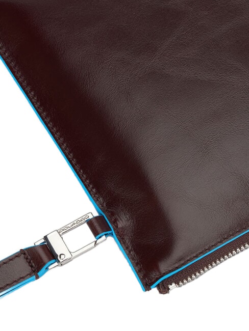 BLUE SQUARE Pochette piatta in pelle MOGANO - Borse Donna