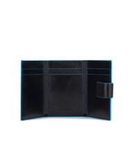 PIQUADRO BLUE SQUARE Portafoglio trifold pelle e monete Nero - Portafogli Uomo - 2
