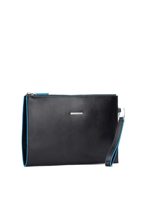 BLUE SQUARE Pochette piatta in pelle Nero - Borse Donna