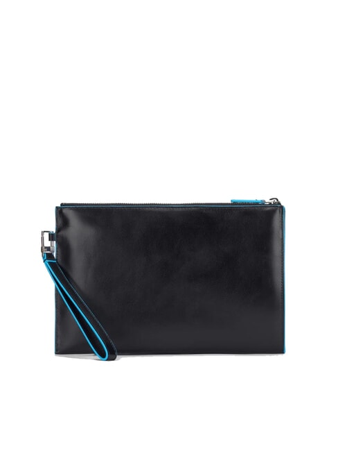 BLUE SQUARE Pochette piatta in pelle Nero - Borse Donna