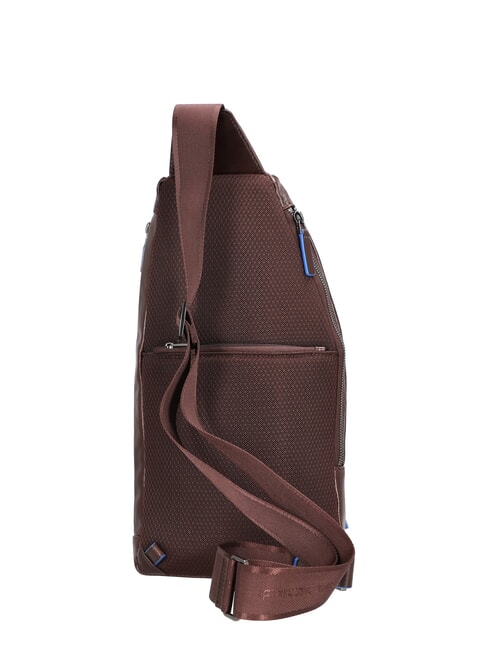 BLUE SQUARE Zaino borsello monospalla in pelle, porta tablet mini MOGANO - Tracolle Uomo