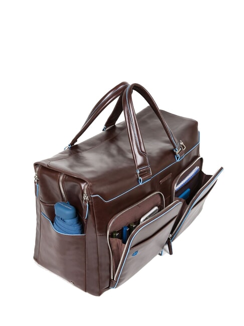 BLUE SQUARE Borsone in pelle, porta PC 15" MOGANO - Borsoni