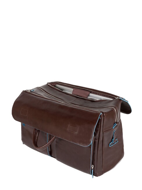 BLUE SQUARE Borsone in pelle, porta PC 15" MOGANO - Borsoni