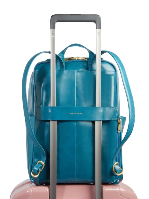 BLUE SQUARE  Zaino porta PC 14", in pelle ottanio 3 - Zaini da lavoro porta PC