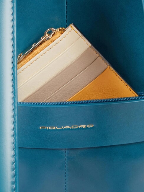 BLUE SQUARE  Zaino porta PC 14", in pelle ottanio 3 - Zaini da lavoro porta PC