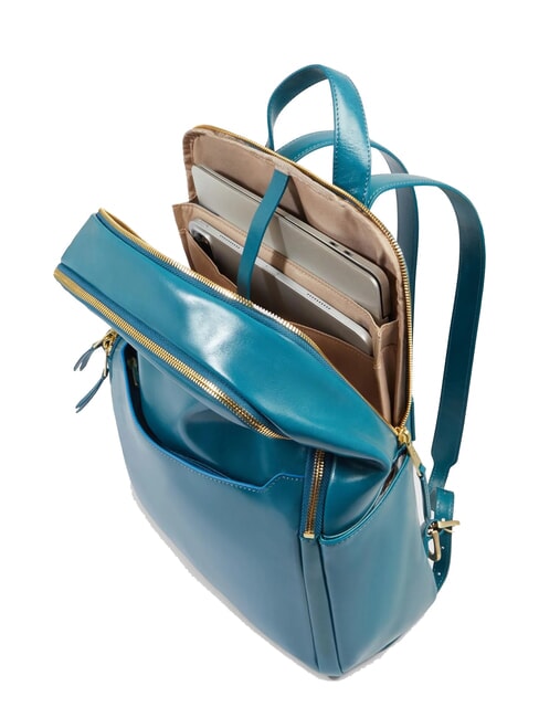 BLUE SQUARE  Zaino porta PC 14", in pelle ottanio 3 - Zaini da lavoro porta PC