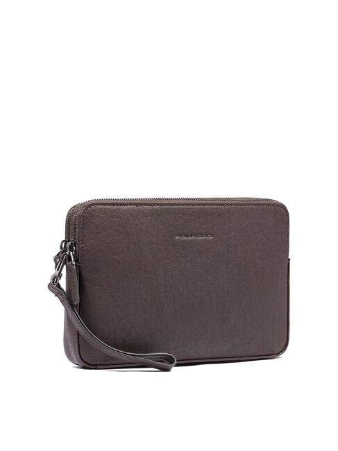 BLACK SQUARE Pochette uomo in pelle con polsierina MORO - Porta tablet & Organizer