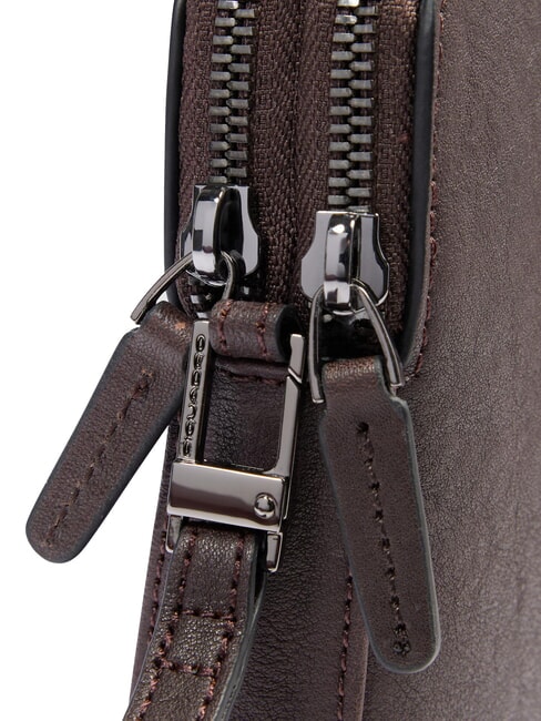 BLACK SQUARE Pochette uomo in pelle con polsierina MORO - Porta tablet & Organizer