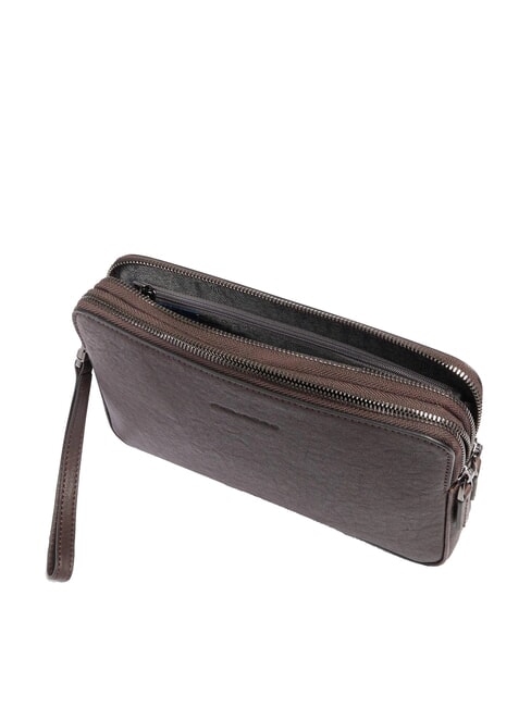 BLACK SQUARE Pochette uomo in pelle con polsierina MORO - Porta tablet & Organizer