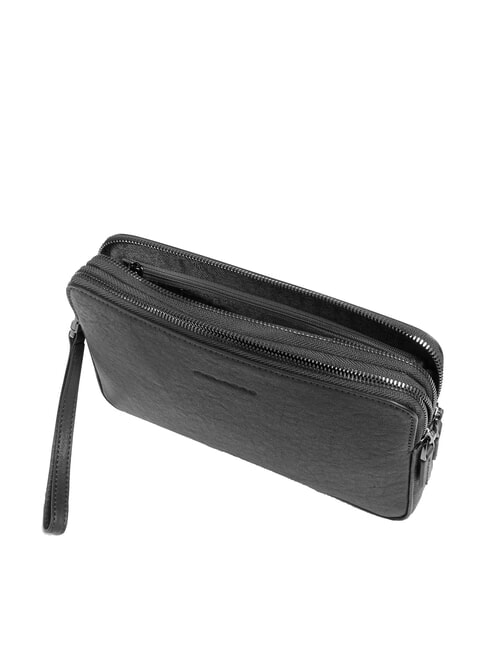 BLACK SQUARE Pochette uomo in pelle con polsierina Nero - Porta tablet & Organizer