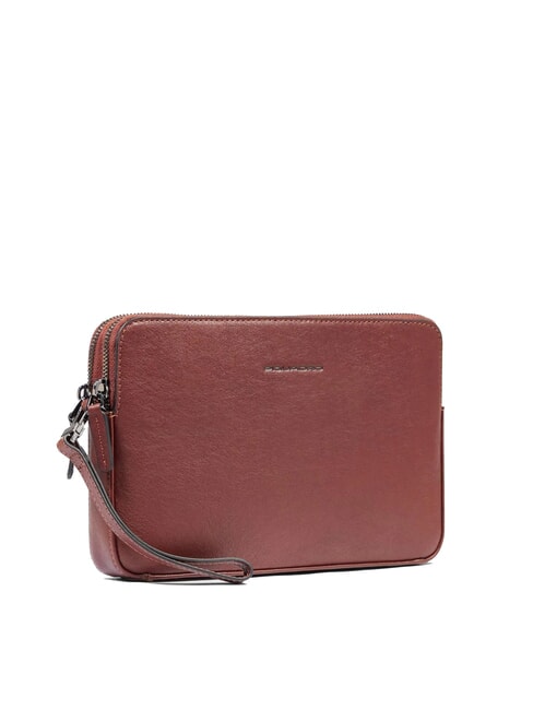 BLACK SQUARE Pochette uomo in pelle con polsierina CUOIO - Porta tablet & Organizer