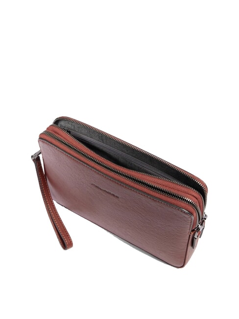 BLACK SQUARE Pochette uomo in pelle con polsierina CUOIO - Porta tablet & Organizer