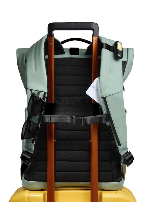 CORNER SPECIALE GOMMATO Zaino roll-top porta pc 15.6" VERDE - Zaini da lavoro porta PC