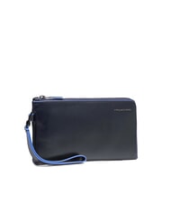 PIQUADRO BLUE SQUARE Portacarte pochette uomo in pelle blu - Portafogli Uomo - 2