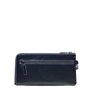 PIQUADRO BLUE SQUARE Portacarte pochette uomo in pelle blu - Portafogli Uomo - 3