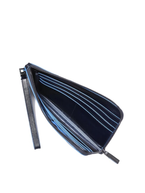 BLUE SQUARE Portacarte pochette uomo in pelle blu - Portafogli Uomo