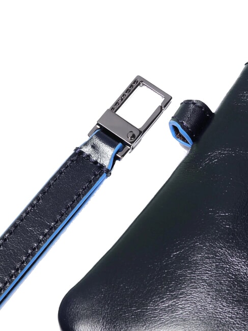 BLUE SQUARE Portacarte pochette uomo in pelle blu - Portafogli Uomo