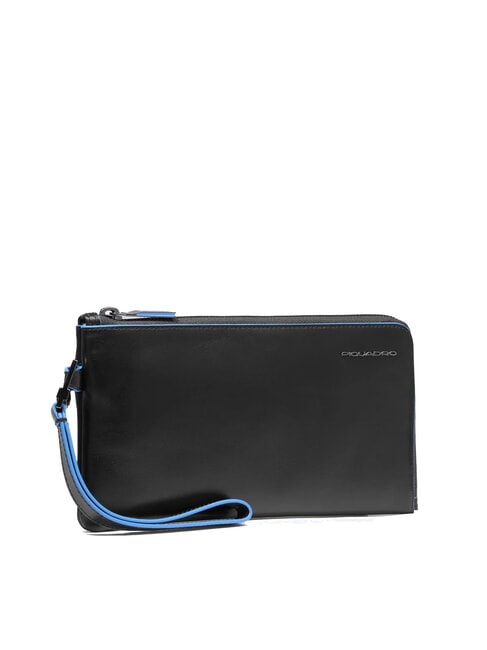 BLUE SQUARE Portacarte pochette uomo in pelle Nero - Portafogli Uomo