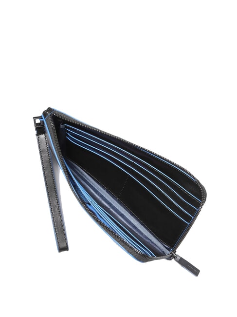 BLUE SQUARE Portacarte pochette uomo in pelle Nero - Portafogli Uomo