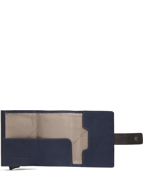 HARPER Portafoglio portacard in pelle blu/testa di moro - Portafogli Donna