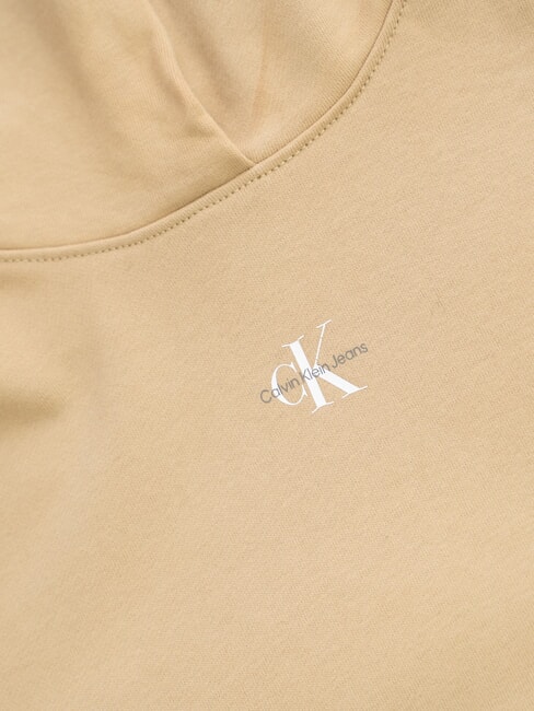 CK JEANS Felpa in cotone con cappuccio e tasca travertine - Felpe Donna