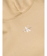CALVIN KLEIN CK JEANS Felpa in cotone con cappuccio e tasca travertine - Felpe Donna - 3
