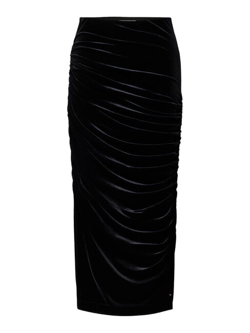 TH Gonna a tubino in velluto con arricciature black - Gonne Donna