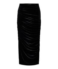 TOMMY HILFIGER TH Gonna a tubino in velluto con arricciature black - Gonne Donna - 5