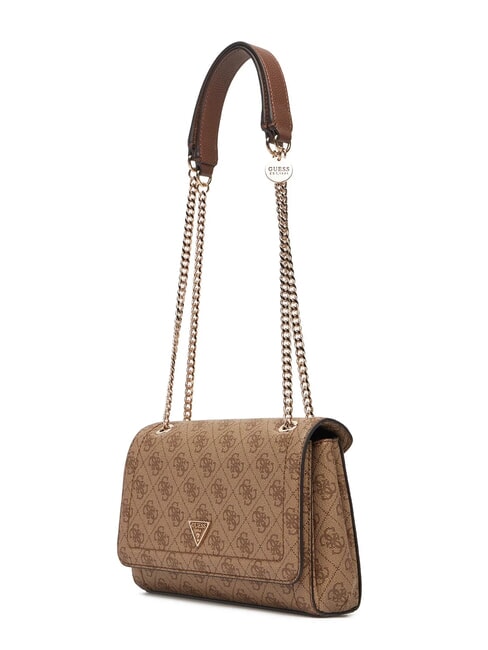 NOELLE 2 Borsa convertible con flap latte logo/brown - Borse Donna