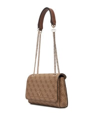 GUESS NOELLE 2 Borsa convertible con flap latte logo/brown - Borse Donna - 2